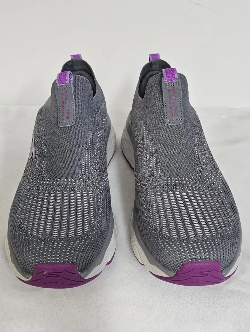 Skechers Womens Max Cushioning Elite Gray Purple Ultra Go Slip On Athletic Shoe - Picture 10 of 12